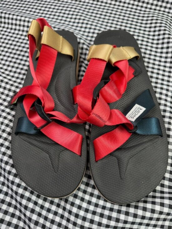 Suicoke Chin2-CAB Sandals Red Gold Nylon Straps Men’s US 9 Gorpcore main image 4